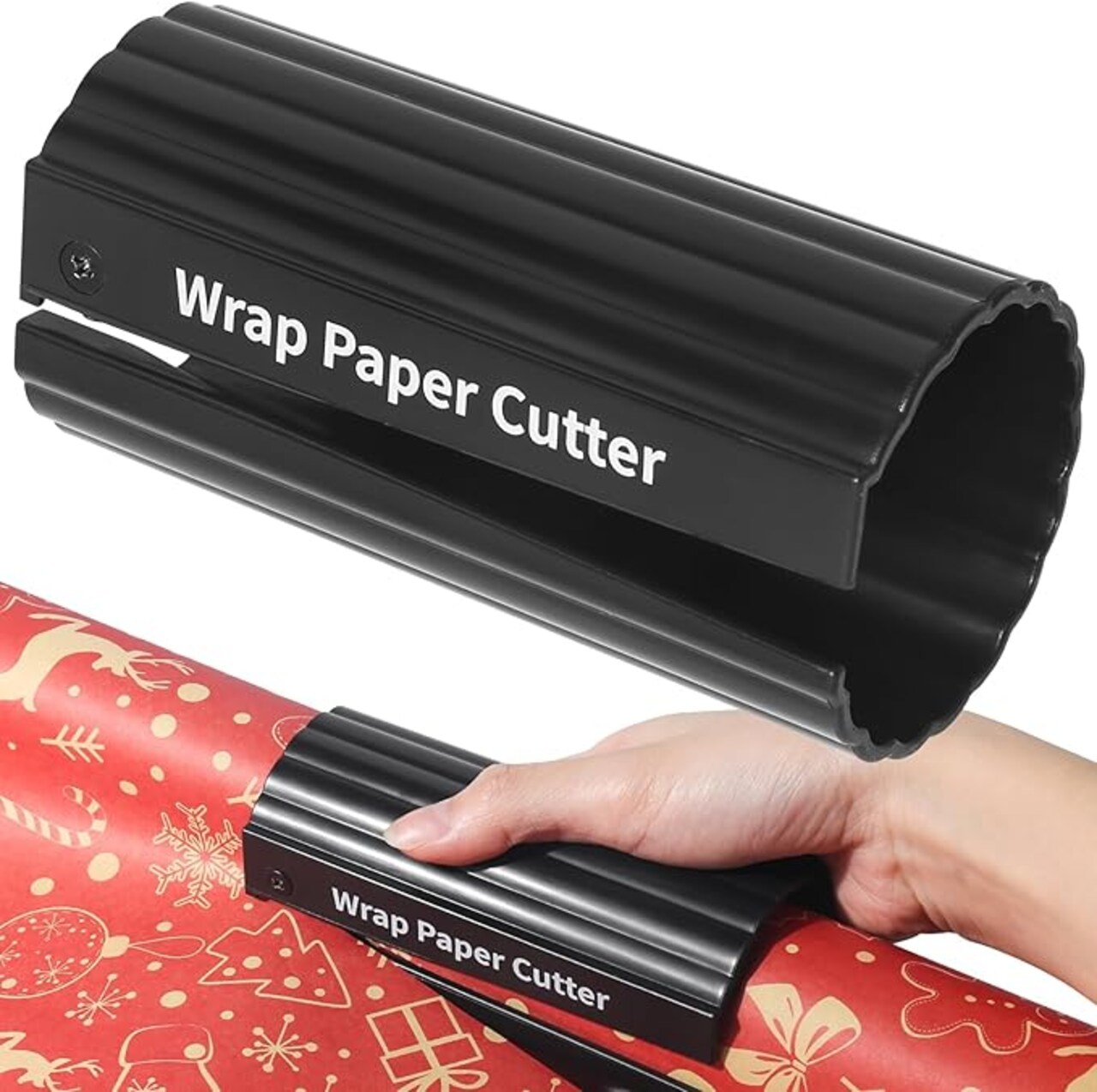 Paper Roll Sliding Wrapping Paper Cutter Tool Tube/Easy Quick/Prevent Cuts Creative Holiday Paper Roll Cutter